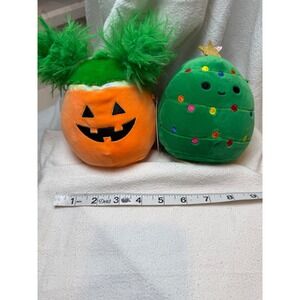 Squishmallows 5 Inch Holiday Bundle Paige Pumpkin and Carol Christmas Tree Plush